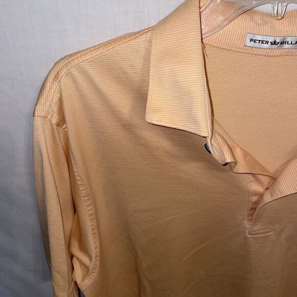 Peter Millar Golf Shirt Men’s Size Large Peach Orange Polo Short Sleeve - Picture 5 of 12